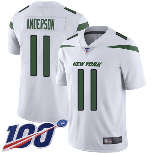 New York Jets Limited White Men Robby Anderson Road Jersey NFL Football #11 100th Season Vapor Untouchable